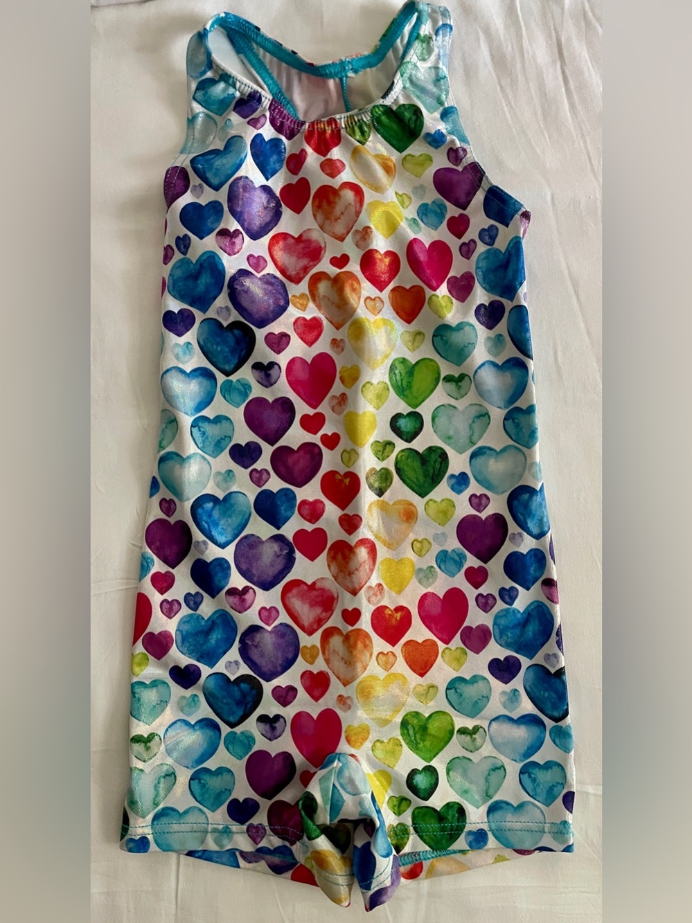 balera Multicolor Rainbowy Heart Gymnastics Leotard